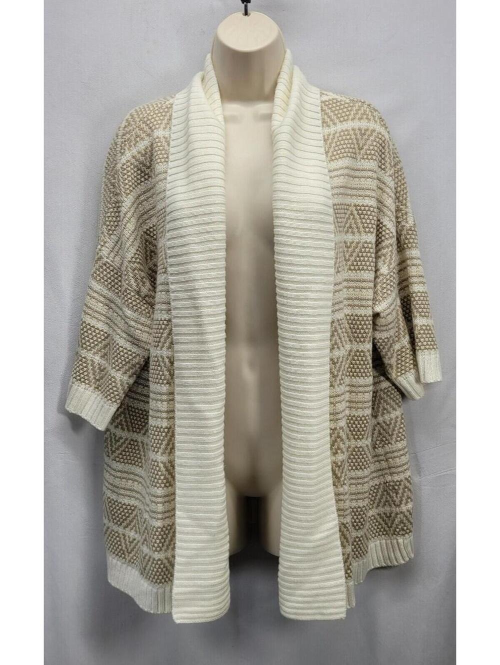 Element Womens Cardigan Size M Cream Open Front Hip Length Lightweight